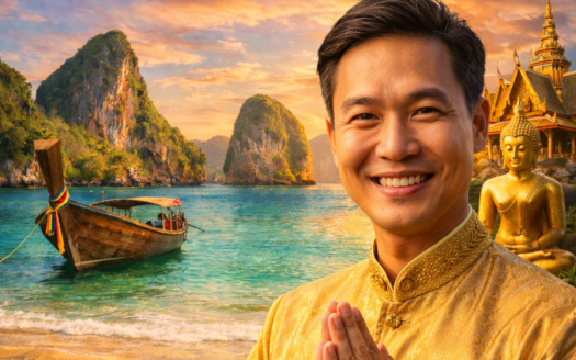 Greeting from Thailand with scenery