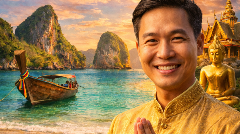 Greeting from Thailand with scenery